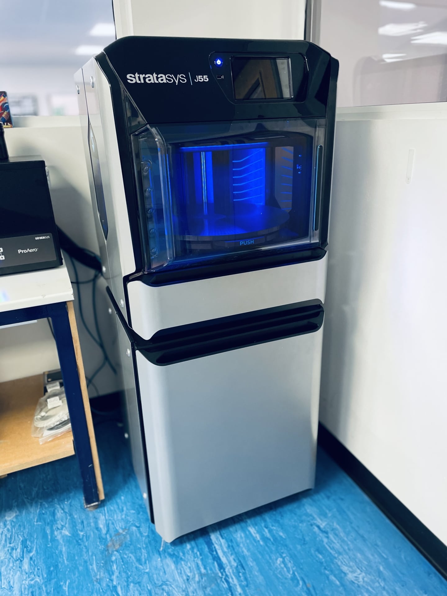The new PolyJet 3D printer, J55 Prime, from Stratasys that we purchased to expand our PolyJet 3D printing services